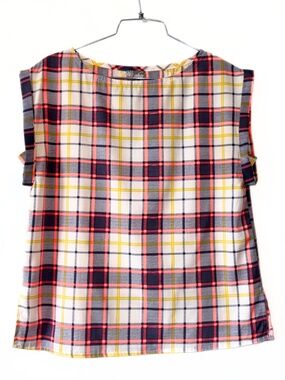 Chai Fashions Plaid Sleeveless Top Size S